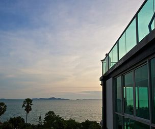 Ocean views from the balcony of a duplex-unit of the Wong Amat Tower